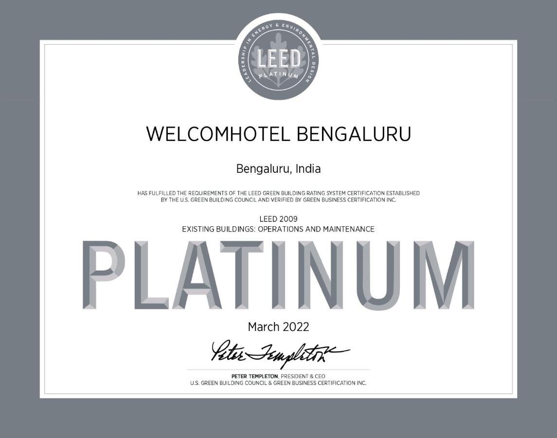 Welcomhotel By Itc Hotels, Richmond Road, Bengaluru Kültér fotó Platinum Certificate